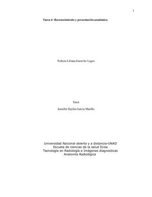 Tarea 4 Reconocimiento Y Presentacion Anatomica