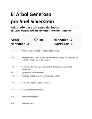 El ÁRbol Generoso Adaptación Teatral