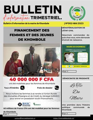 0523 Bulletin D'information Trimestriel Mairie De Khombole