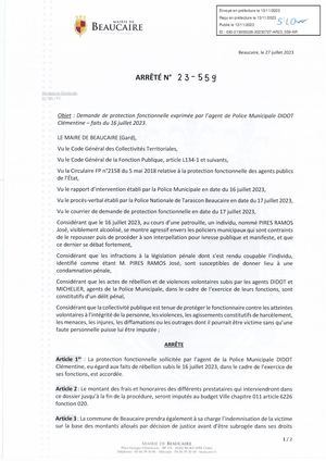 Parution Des Actes Administratifs Arrêtés Du 13 Novembre 2023