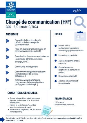 Calaméo - Caf41 Communication Fiche De Poste Recrutement (4)
