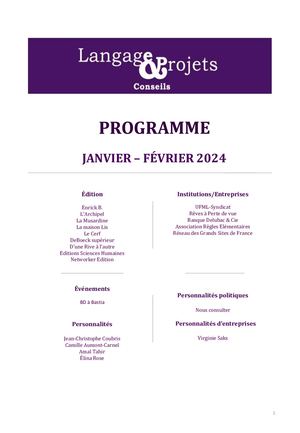 Newsletter Janvier Février 2024