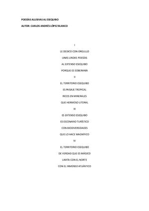 Poesías Al Esequibo