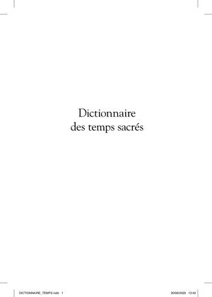 Dictionnaire des temps sacrés
