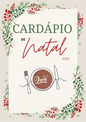 Cardápio De Natal Lara Salgados 2023