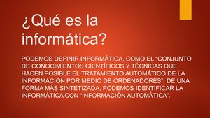 Qué Es La Informática