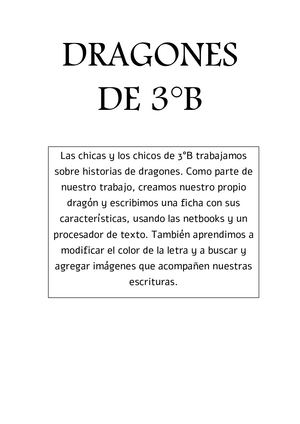 Fichas de dragones de 3°B