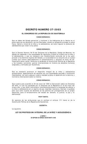 Ley Protección Integral Niñez Ley PINA