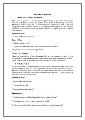 Biografias de Pedagogos