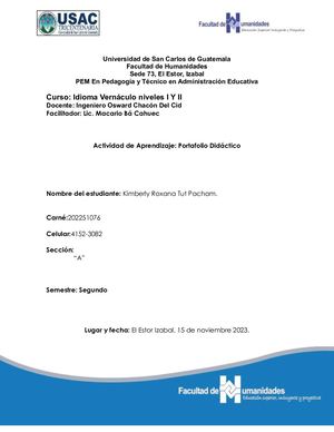 Portafolio Idioma Vernaculo