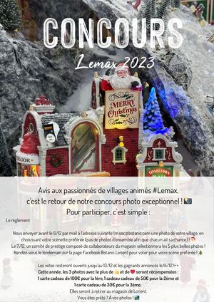 Botanic Lorient Concours Lemax 2023 Règlement