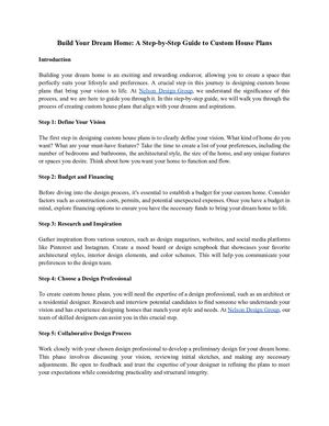 Calaméo - Build Your Dream Home A Step By Step Guide To Custom House Plans