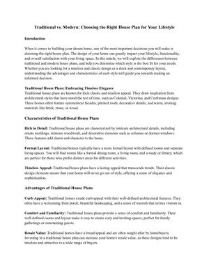 Traditional Vs Modern Choosing The Right House Plan For Your Lifestyle (1)
