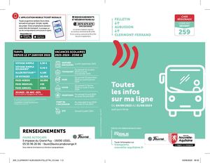 LIGNE 259 - Felletin - Aubusson - Clermont Ferrand