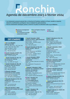 Ronchin Magazine n°117 - Agenda