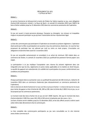 Réglement Roue De Noël