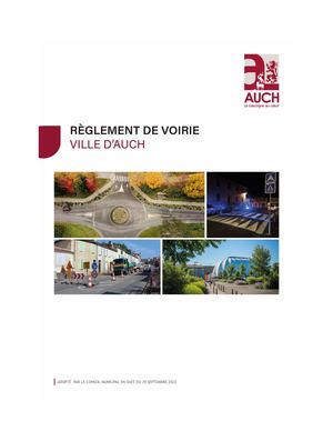 Règlement de voirie de la Ville d'Auch