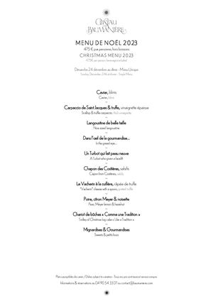 Menu Fêtes Fin Année Oustau 2023