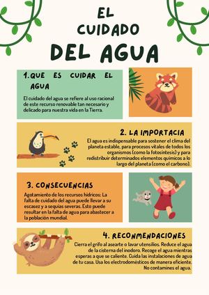 El cuidado del agua para niños