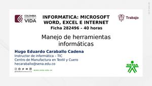 Presentación 1 Clase Informatica Microsoft Word, Excel E Internet