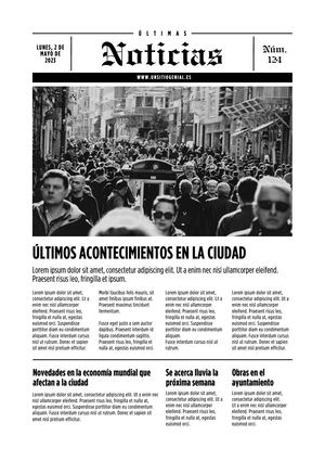 Portada Documento Periódico Clásico Noticias Estructurado Blanco Y Negro