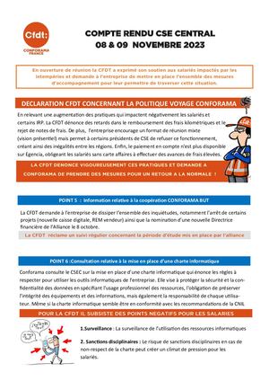 COMPTE RENDU CFDT CSE C 8&9 Novembre