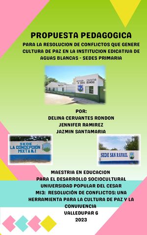 Propuesta Pedagógica Para Fortalecer Procesos De Convivencia Escolar En La Institución Educativa De Aguas Blancas, Valledupar Cesar (1)