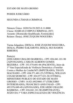 Desembargador José Zuquim Tira Da Cadeia Carlinhos Bezerra, Assassino Confesso Da Ex Esposa