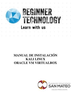 Manual De Instalación Kali Linux