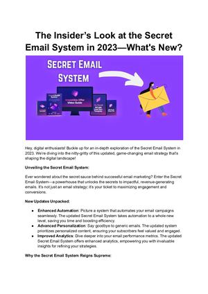 Secret Email System in 2023