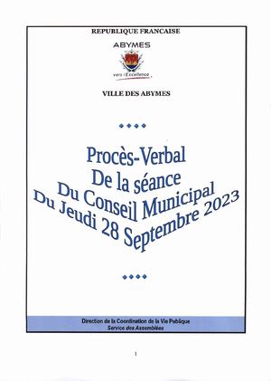 PV du CM du jeudi 28 sept. 2023