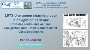 2023 11 1973, Une année charnière pour la navigation aérienne, Par Jr Bauchet Présentation