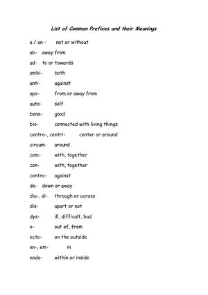Calaméo - Prefixes List - 1st Bach