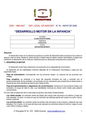 Desarrollo Motor En La Infancia