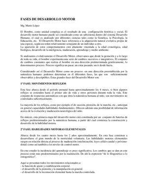 Fases Del Desarrollo Motor