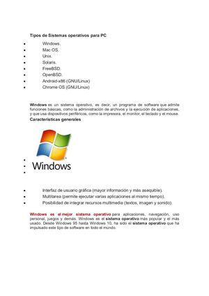 Tipos De Sistemas Operativos