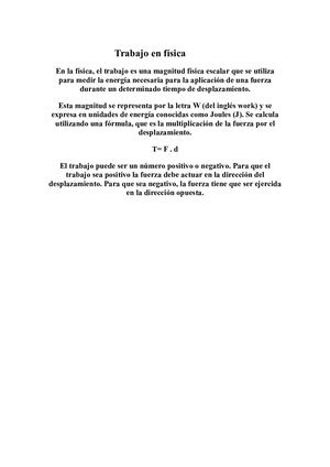Trabajo En Física