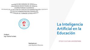 La Inteligencia Artificial En La Educacion Jose Marcano
