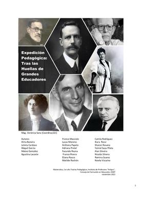 Expedición pedagógica: tras las huellas de grandes Educadores