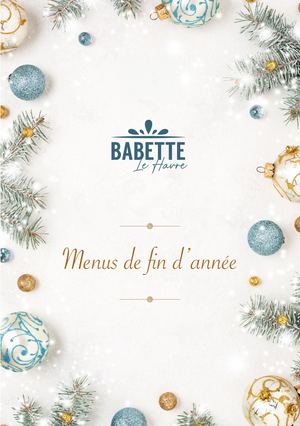 Menu Noel Babette Le Havre