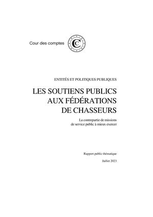 Rapport de la Cour des comptes