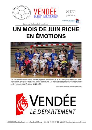 VENDEE HAND MAGAZINE N°177 - Juin 2023 - Un mois de Juin riche en émotions