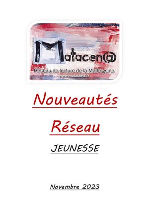 Nouveautés Réseau Jeunesse Novembre 2023
