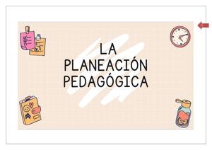 La Planeación Pedagógica
