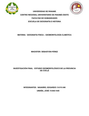 Estudio Geomorfológico De La Provincia De Coclé (2) 3