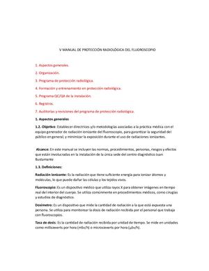 Manual De Protección Radiológica De Fluoroscopio