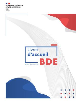 Livret d'accueil BDE