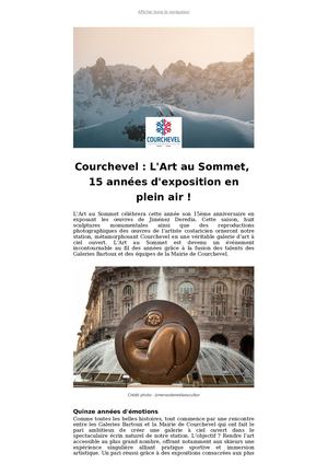 CP - Courchevel : L'Art au Sommet, 15 années d'exposition en plein air !