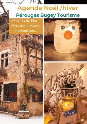 Agenda des marchés de Noël et hiver 2023 Pérouges Bugey Tourisme