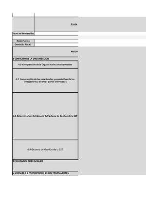 Lista De Verificación Iso 45001